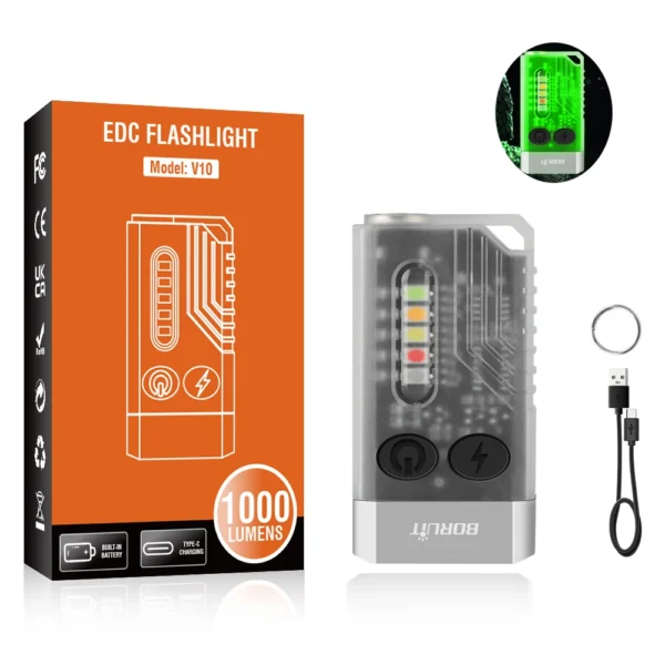 BORUiT's V10 EDC Keychain LED Flashlight - Image 7