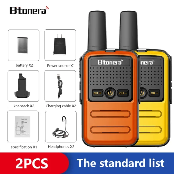 BTOERA's 2 Pcs Mini Walkie Talkie 5W 16CH UHF 400-470MHz - Image 24