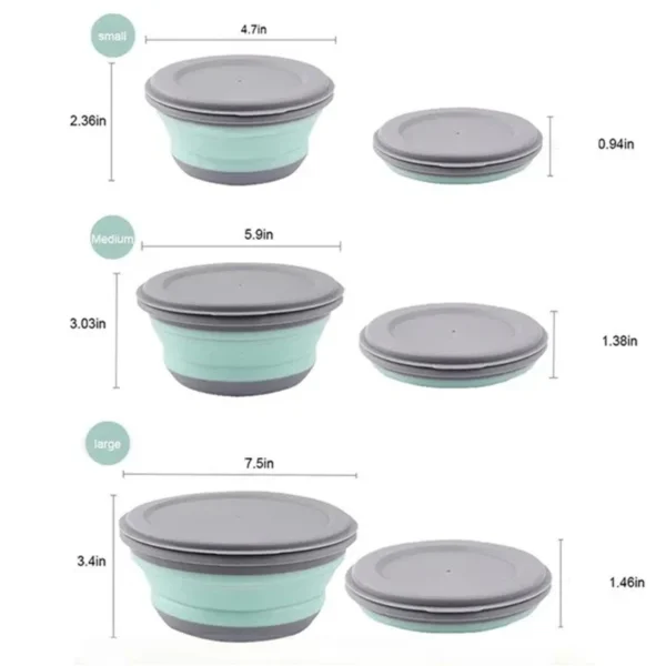3Pcs Silicone Folding Bowl Set
