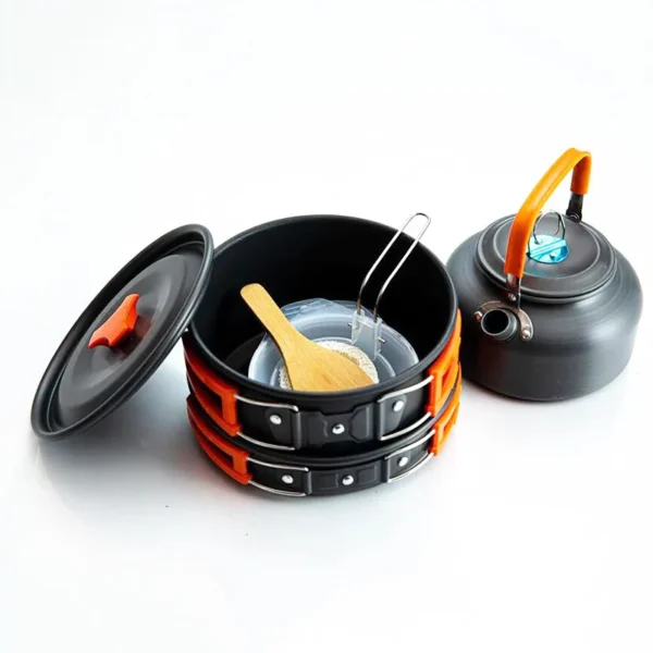Aluminum non Stick Camping Cookware Set - Image 4
