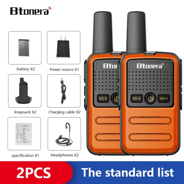 BTOERA's 2 Pcs Mini Walkie Talkie 5W 16CH UHF 400-470MHz - Image 19