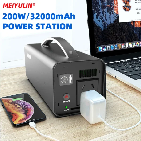 MEIYULIN's 220V 200W Solar Power Station 32000mAh