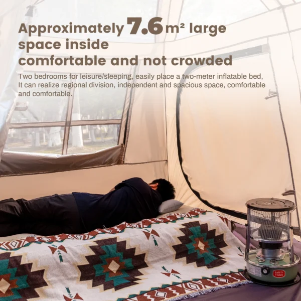 Sonuto's 3-6 Person Two Room Two Halls Ridge Tent - Image 4