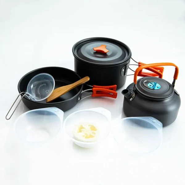 Aluminum non Stick Camping Cookware Set - Image 5