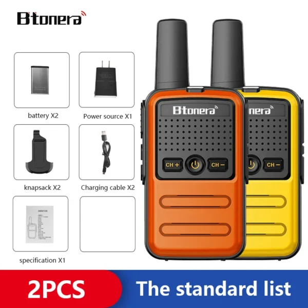 BTOERA's 2 Pcs Mini Walkie Talkie 5W 16CH UHF 400-470MHz - Image 15