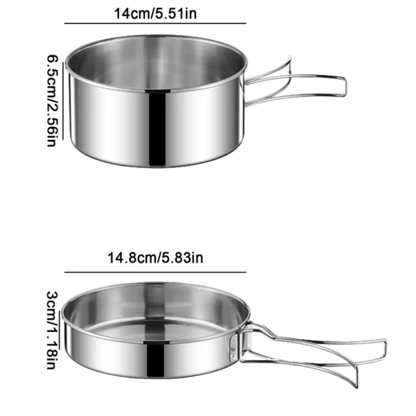 2PCS Cookware Set Stainless Steel