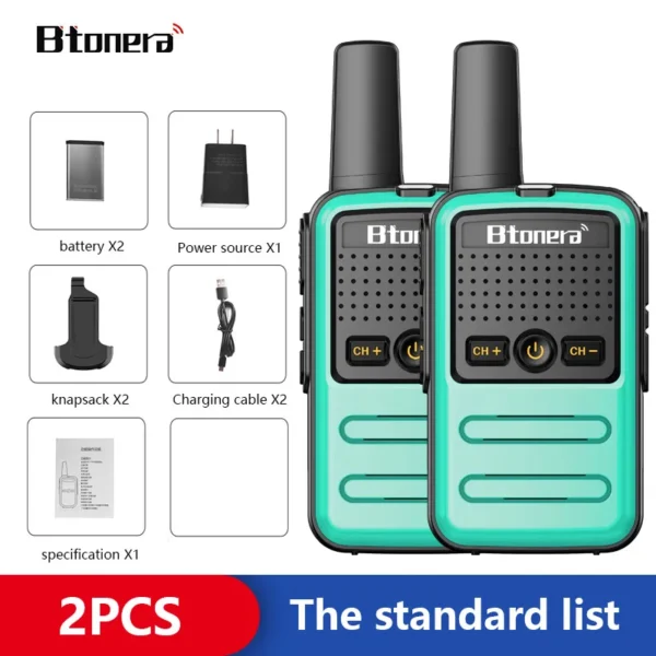 BTOERA's 2 Pcs Mini Walkie Talkie 5W 16CH UHF 400-470MHz - Image 11