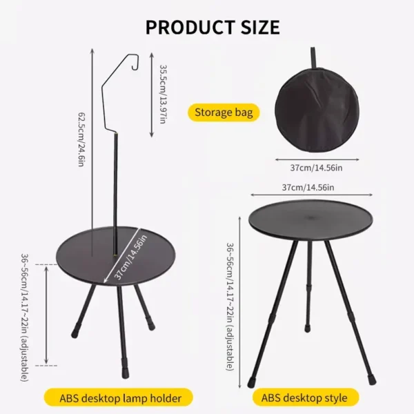 WESTTUNE's Camping Round Table with Light Stand