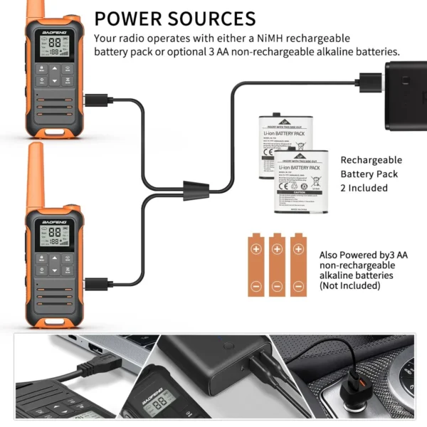 BAOFENG's  2pcs F22 Mini Walkie Talkie PMR FRS Long Range - Image 3