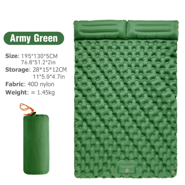 WESTTUNE's Double Inflatable Mattress with Built-in Pillow - Image 10