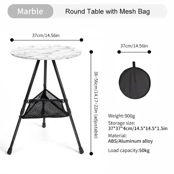 WESTTUNE's Camping Round Table with Light Stand