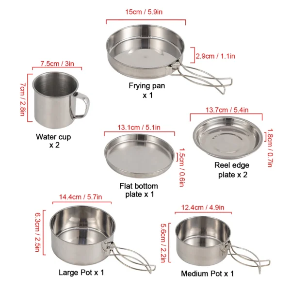 8PCS Cookware Set Stainless Steel