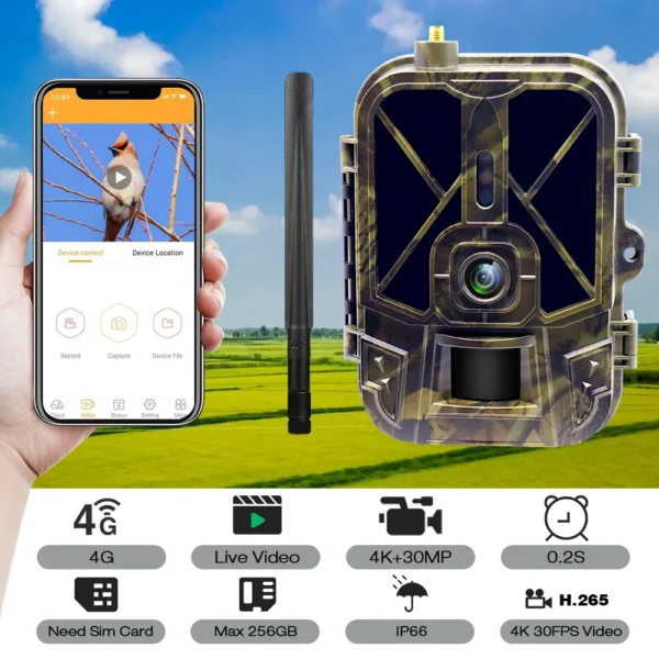 SUNTEKCAM's 4K Live Stream Trail Camera 4G  30MP HC940PROLI