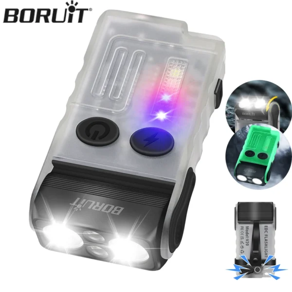 BORUIT's V20 EDC LED Keychain Flashlight