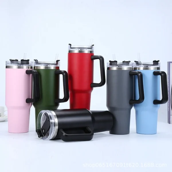 40 Oz Tumbler With Handle And Straw
