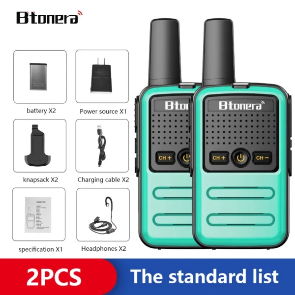 BTOERA's 2 Pcs Mini Walkie Talkie 5W 16CH UHF 400-470MHz - Image 18