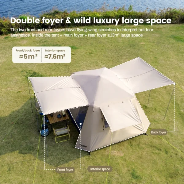 Sonuto's 3-6 Person Two Room Two Halls Ridge Tent - Image 3