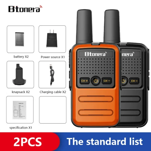 BTOERA's 2 Pcs Mini Walkie Talkie 5W 16CH UHF 400-470MHz - Image 12