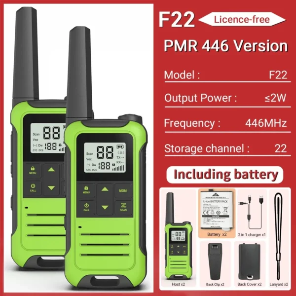 BAOFENG's  2pcs F22 Mini Walkie Talkie PMR FRS Long Range - Image 13