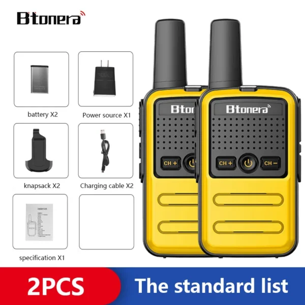 BTOERA's 2 Pcs Mini Walkie Talkie 5W 16CH UHF 400-470MHz - Image 10