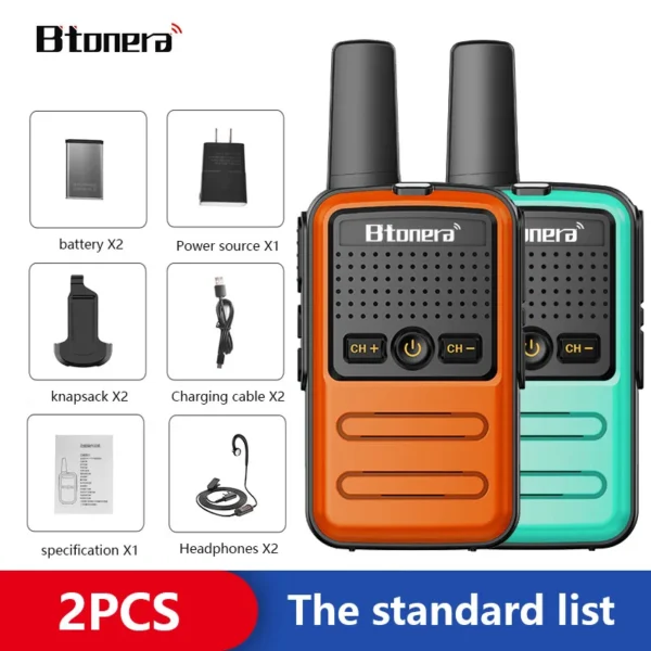 BTOERA's 2 Pcs Mini Walkie Talkie 5W 16CH UHF 400-470MHz - Image 26