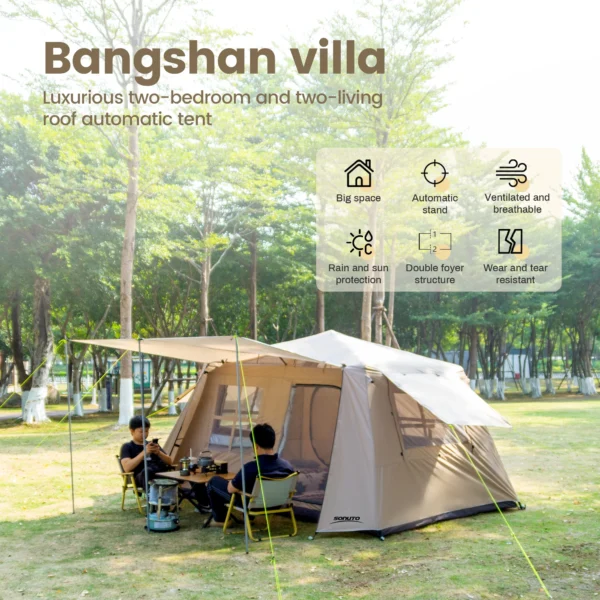 Sonuto's 3-6 Person Two Room Two Halls Ridge Tent - Image 2