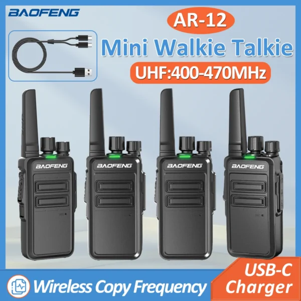 BAOFENG's 2/4 PCS AR-12 Mini UHF Two Way Radio - Image 2