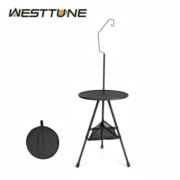 WESTTUNE's Camping Round Table with Light Stand