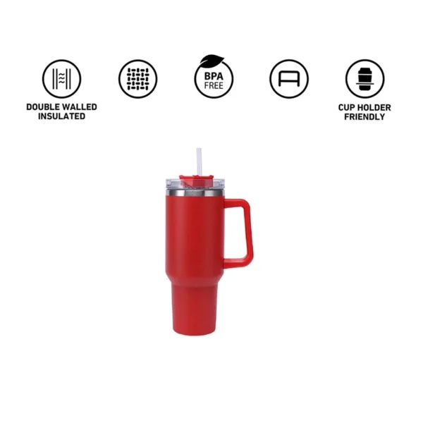40 Oz Tumbler With Handle And Straw - Image 3