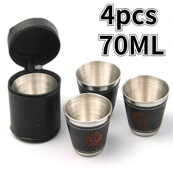 4pcs 30/70ml Camping Travel Cups Set