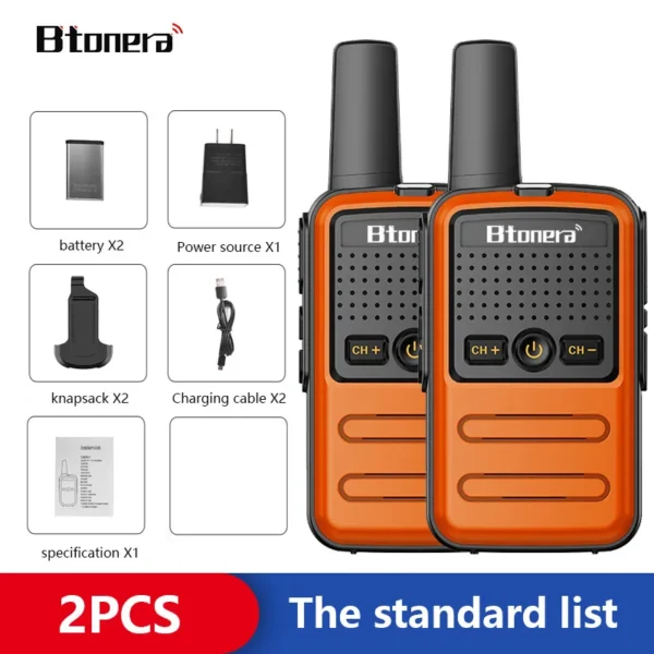 BTOERA's 2 Pcs Mini Walkie Talkie 5W 16CH UHF 400-470MHz - Image 25