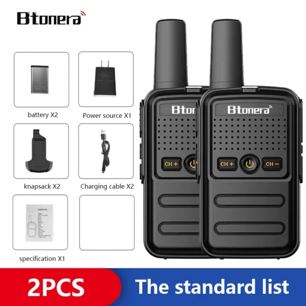 BTOERA's 2 Pcs Mini Walkie Talkie 5W 16CH UHF 400-470MHz - Image 9
