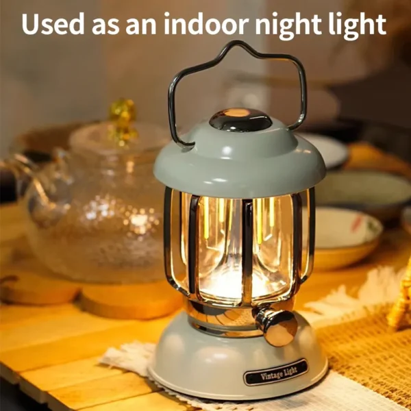 Outdoor Camping Lantern Portable USB Rechargeable Lamp Retro LED Light For Emergency Fishing Hiking Tent Nightlight Waterproof - Image 3