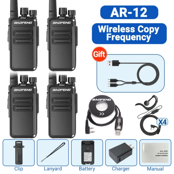 BAOFENG's 2/4 PCS AR-12 Mini UHF Two Way Radio - Image 8