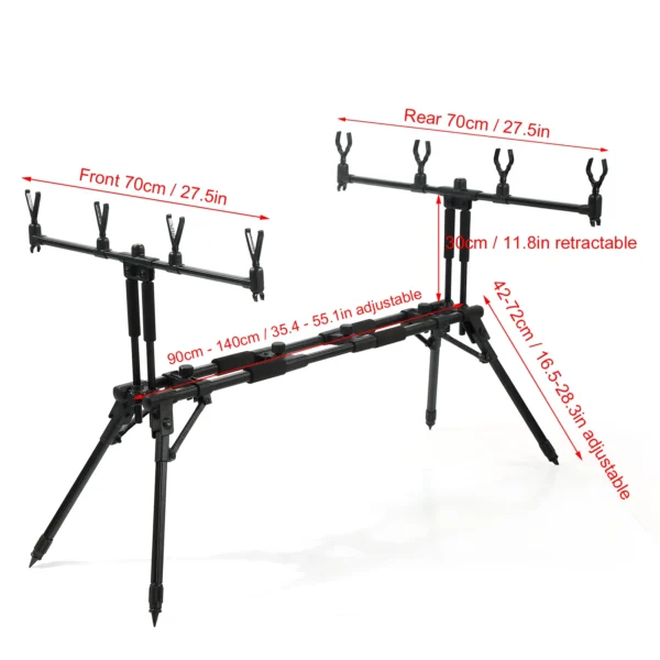 Adjustable Retractable Carp Fishing Rod Pod Stand - Image 8