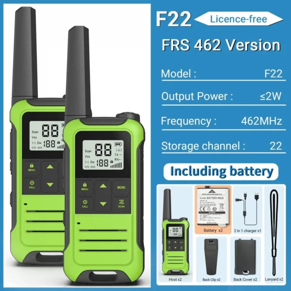 BAOFENG's  2pcs F22 Mini Walkie Talkie PMR FRS Long Range - Image 9