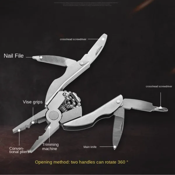 ANNFAMI's Stainless Steel Multitool Pliers Knife Keychain