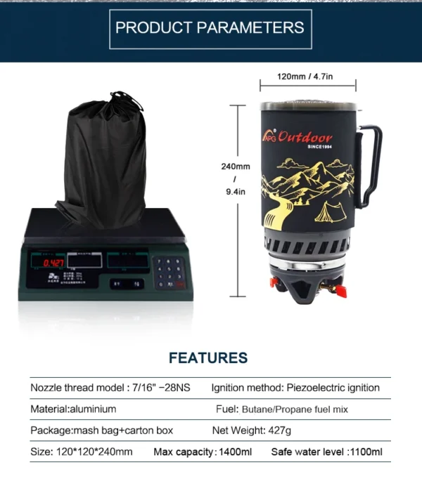 APG's 1400ml Camping Gas Stove
