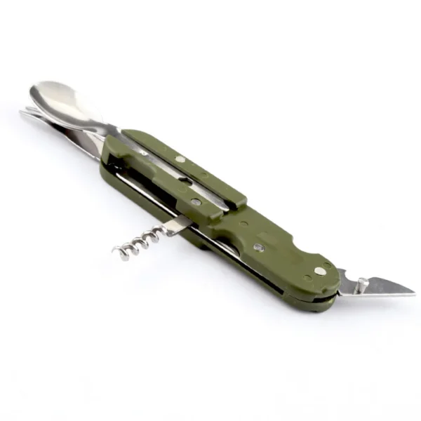 Army Green Folding Tableware Travel Kit - Image 5