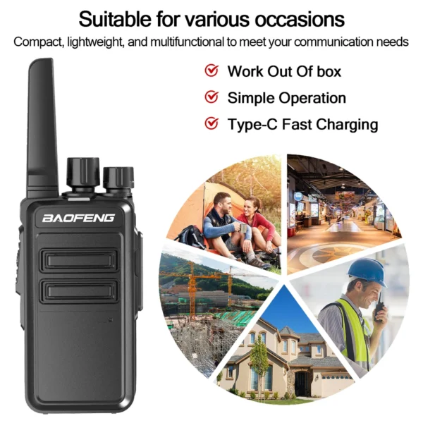 BAOFENG's 2/4 PCS AR-12 Mini UHF Two Way Radio
