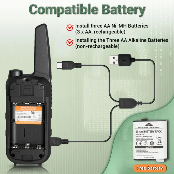 BAOFENG's 2 Pack MP25 PMR446/FRS Long Range Two-way Radio With LCD Display