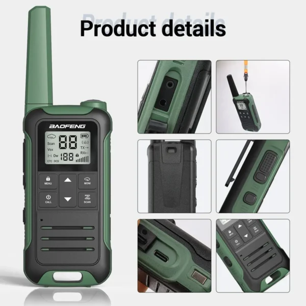 BAOFENG's  2pcs F22 Mini Walkie Talkie PMR FRS Long Range