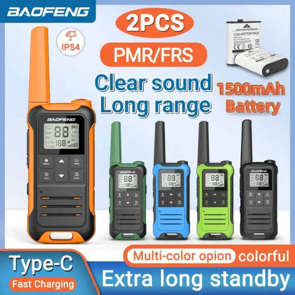 BAOFENG's  2pcs F22 Mini Walkie Talkie PMR FRS Long Range