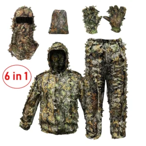 Breathable Camouflage Hunting ghillie suit 6 in 1