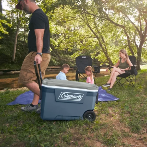 Coleman 316 Series 62QT Hard Chest Wheeled Cooler, Lakeside Blue