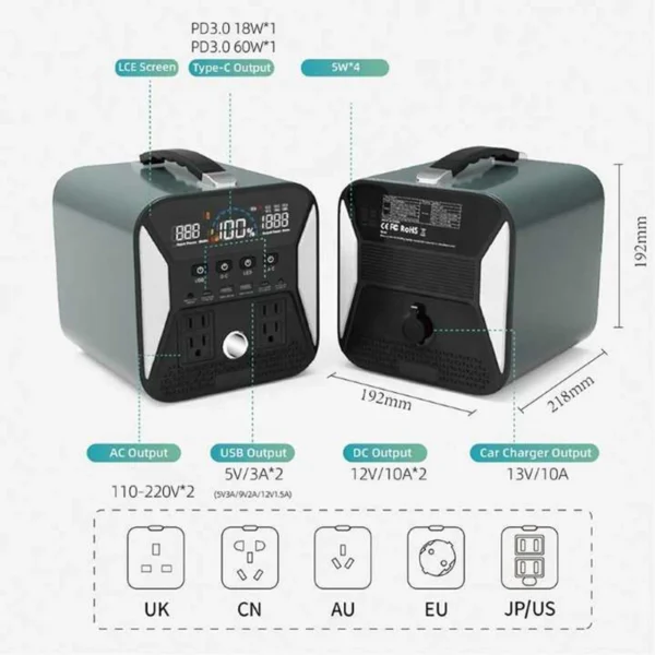 CTOLITY's 1000W Portable Power Station, 1024Wh Backup Lifepo4 Battery,320000mAh Solar