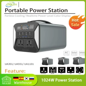 CTOLITY's 1000W Portable Power Station, 1024Wh Backup Lifepo4 Battery,320000mAh Solar