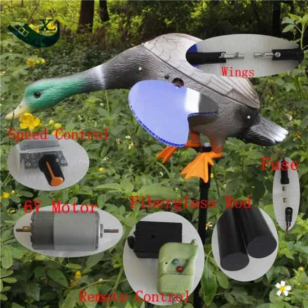 DG XILIE's Mallard Motorized Duck Decoy With Magnet Spinning Wings