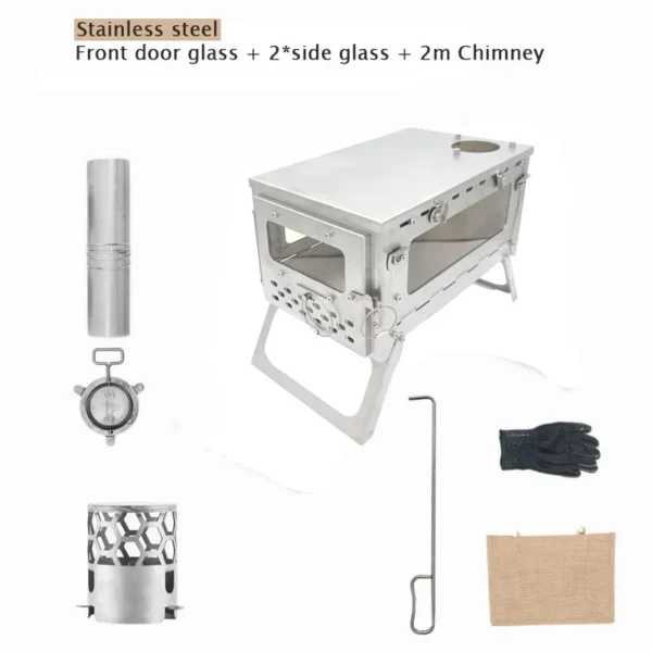 Folding Chimney Camp Wood Stove