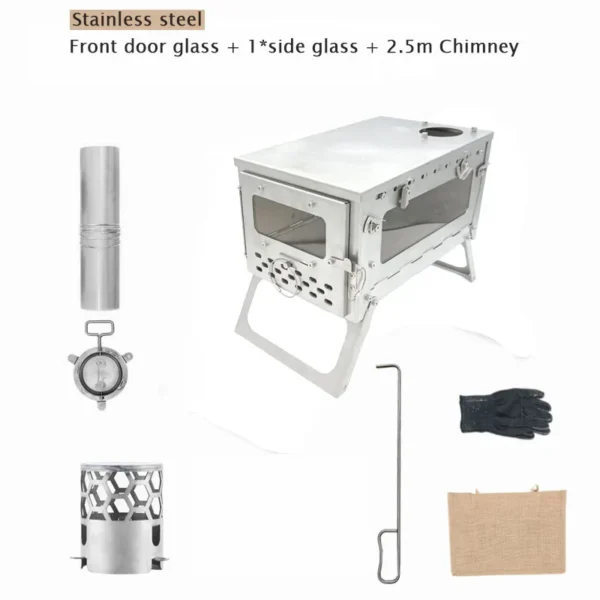 Folding Chimney Camp Wood Stove